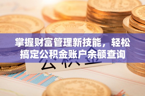昂仁掌握财富管理新技能，轻松搞定公积金账户余额查询